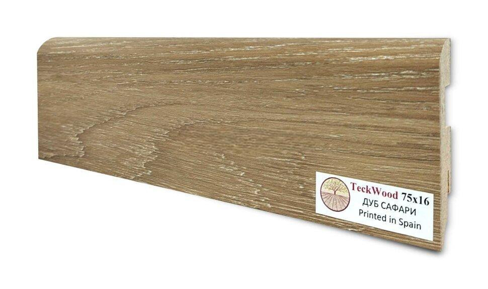 Плинтус для пола 75х16 мм Teckwood Дуб Сафари цветной МДФ 2.15 м