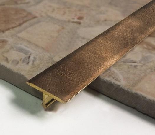 Т-образный профиль латунный 26 мм ЛПТ-26 Старая бронза 2,7 м