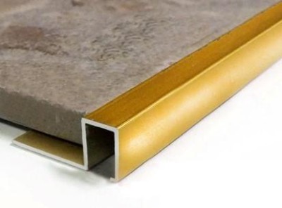 Профиль П-образный алюминиевый ПО-П10х10 Золото глянец 2,7 м