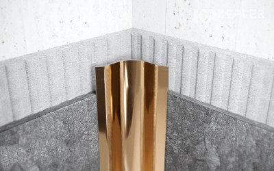 Закругленный уголок из нержавеющей стали 30х30 FVR 30 GP Золото полированное 3 м