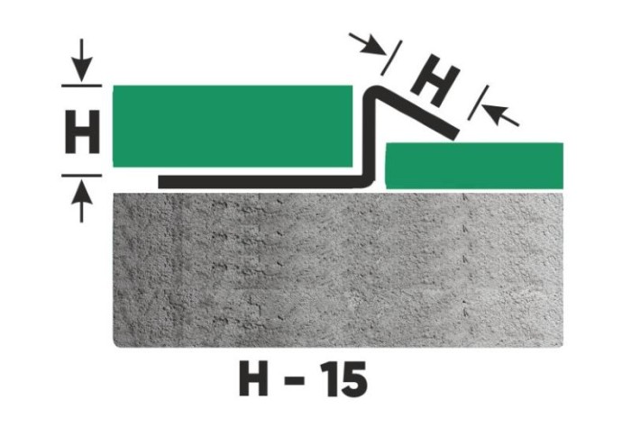 Наружный стальной профиль для плитки FSG 15 GP Золото полированное 2,7 м