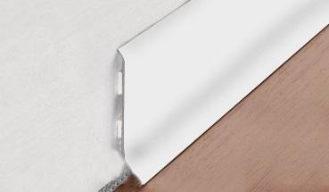 Напольный алюминиевый плинтус самоклеящийся ПТ-100 S (самокл) алюминий белый 3 м