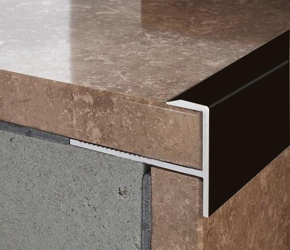 Алюминиевый F-образный профиль гибкий ПФ-8 Черный матовый 2,7 м