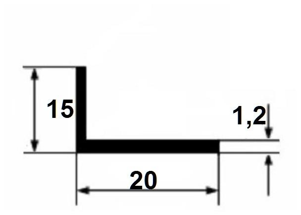 Алюминиевый уголок 15х20х1,2 мм 3 м без покрытия