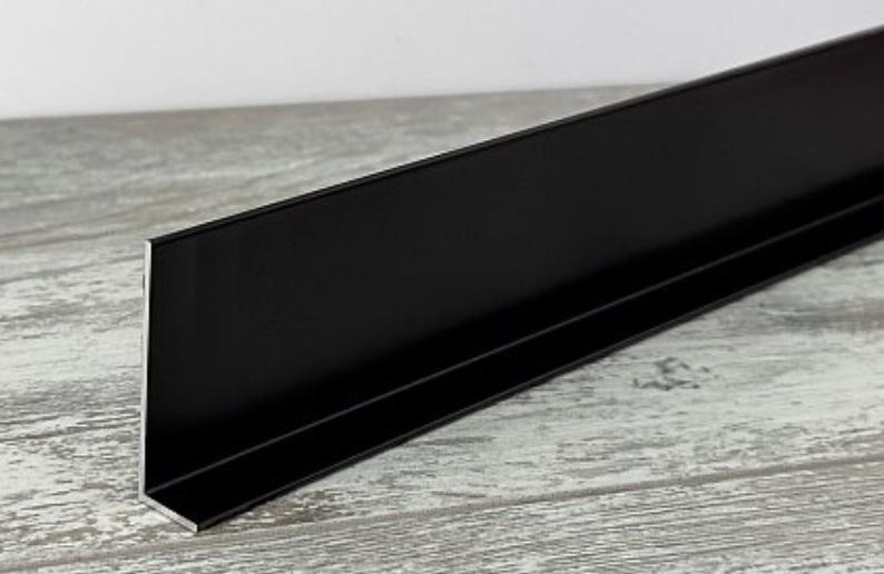 Теневой плинтус алюминиевый под гипсокартон ПБ-40х13 черный муар 3м