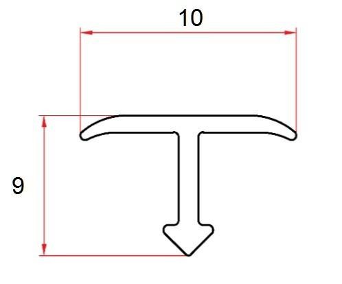 Т-профиль алюминиевый 10 мм Евротрим Т-10 7335.01 серебро 3 м
