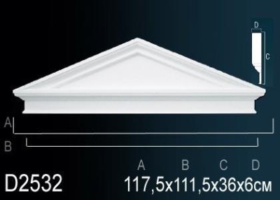 Обрамление дверей Перфект D2532 360х1175 мм белый полиуретан