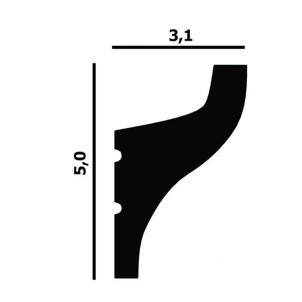 Потолочный плинтус 31х50 мм Перфект Плюс P95 2 м белый ударопрочный полимер