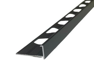 L-образный профиль алюминиевый 8 мм ПО-202-28 черный матовый 2.7 м