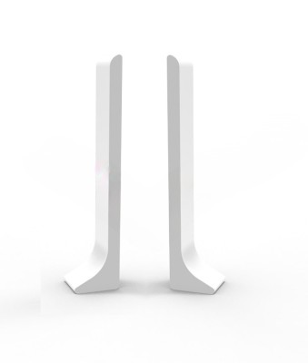 Комплект заглушек для плинтуса (пара левая+правая) 40 мм Мега-Трейд ЛП-40з 0032 белый муар RAL 9016