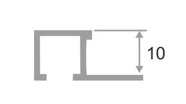 Профиль П-образный алюминиевый ПО-П10х10 Бронза глянец 2,7 м