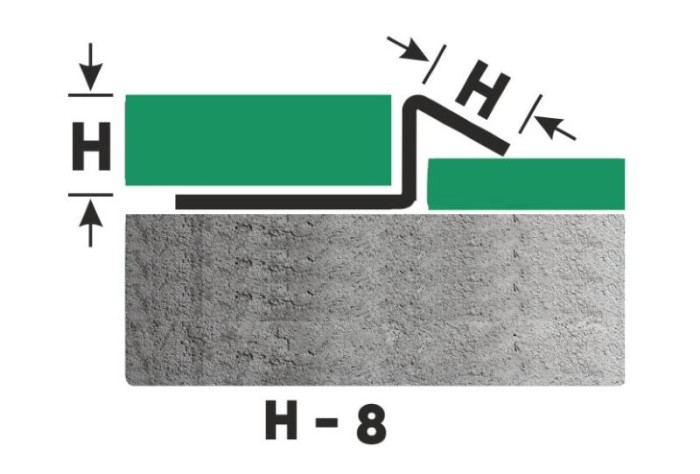 Наружный стальной профиль для плитки FSG 8 GM Золото сатинированное 2,7 м
