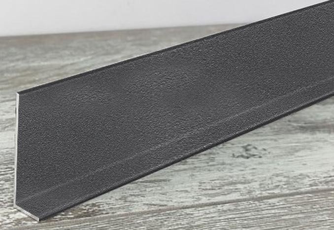 Теневой плинтус алюминиевый под гипсокартон ПБ-40х13 графит муар 3м