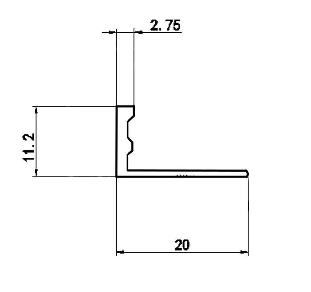 Алюминиевый L-образный профиль 10 мм Евротрим L-10.05 черный 2.7 м