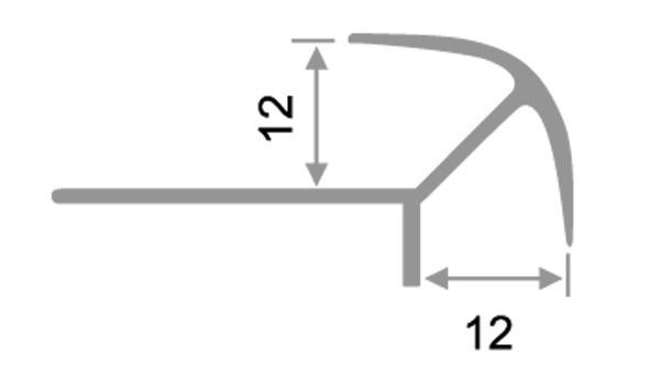Профиль алюминиевый для плитки ПО-12х12 Белый муар 2,7 м