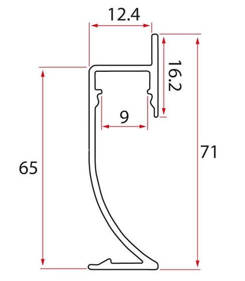 Напольный плинтус алюминиевый с подсветкой 71 мм ПТ-71 LED черный (профиль и экран) 3 м