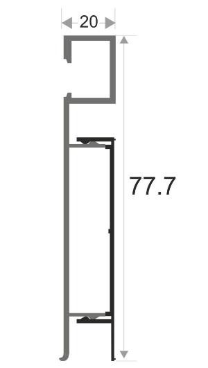 Уголок внутренний для светодиодного плинтуса металлический ПЛС-80 серебро матовое