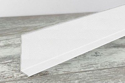 Теневой плинтус алюминиевый под гипсокартон ПБ-40х13 белый муар 3м