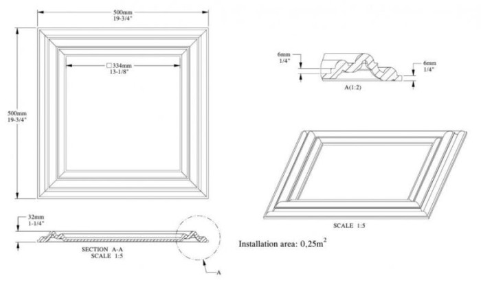 Стеновая панель 3D 500х500 мм Orac Decor 3D W121
