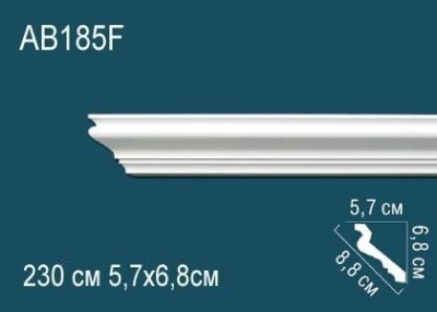 Потолочный плинтус Перфект AB185F 68х88х57 мм 2,3 м белый полиуретан