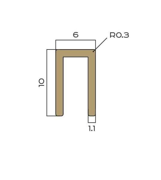 П-профиль из латуни 6х10 мм NEEXY PVL85-03 BAO брашированный 2.7м