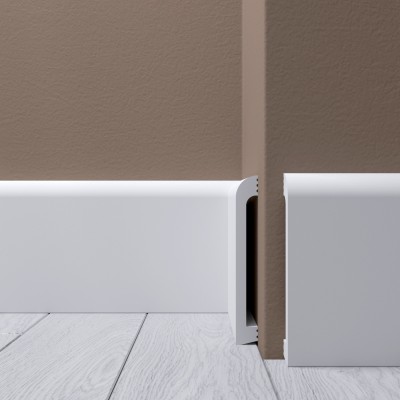 Напольный плинтус 120х16 мм Де-Багет XPS POLYMER Н 7 из ударопрочного полимера белый 2 м