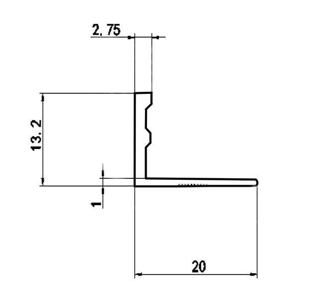 Алюминиевый L-образный профиль 12 мм Евротрим L-12.00 золото 2.7 м