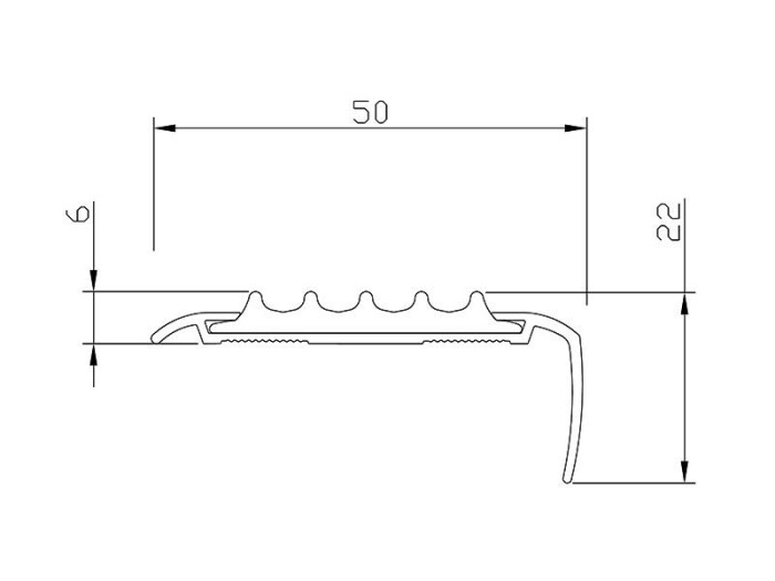 Угловой профиль противоскользящий 50х22 мм Евроступень АУ-50 Коричневый 2,5 м