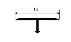 Профиль Т-образный из хромированной латуни 13 мм PVL34 MST 13 2,7 м