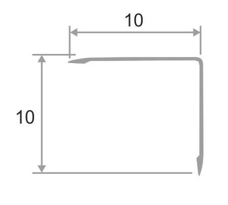 Уголок алюминий 10х10 мм ПН-10х10 Светло-серый муар 2,7 м