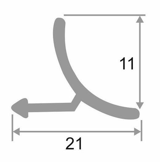 Алюминиевая раскладка для плитки внутренний угол ПО-В9 Черный матовый 2,7 м