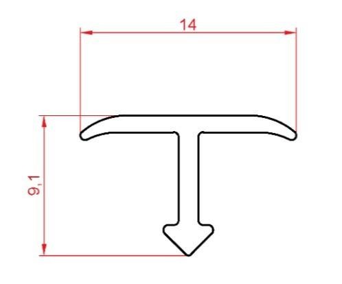 Т-профиль алюминиевый 14 мм Евротрим Т-14 7336.05 черный 3 м
