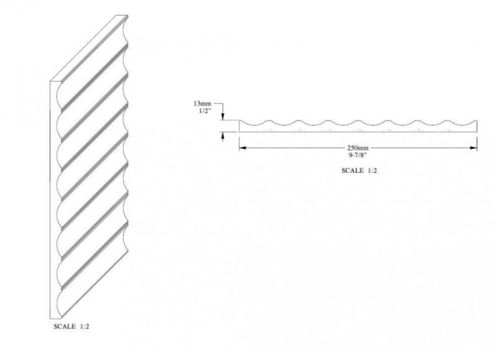 Стеновая панель 3D гибкая 250х2000 мм Orac Decor 3D W109F