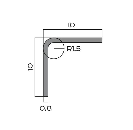 Стальной уголок равнополочный 10х10 мм NEEXY PVS98-07 ANTB-D антик браш темный 2.7м