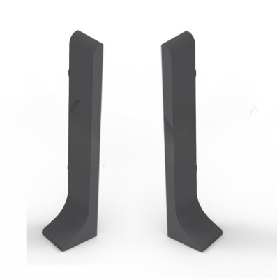 Комплект заглушек для плинтуса (пара левая+правая) 60 мм Мега-Трейд ЛП-60з 0033 черный муар RAL 9005