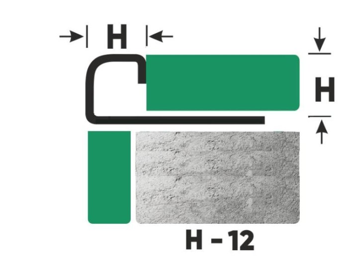 Профиль С-образный из нержавеющей стали 12 мм FRF 12 GM Золото сатинированное 2,7 м