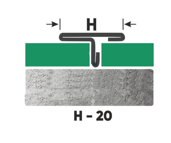 T-образный профиль нержавеющая сталь 20 мм FT 20 GM Золото сатинированное 2,7 м