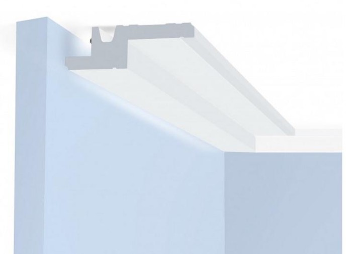 Потолочный плинтус 100х30 мм Hiwood A100V1 белый 2м