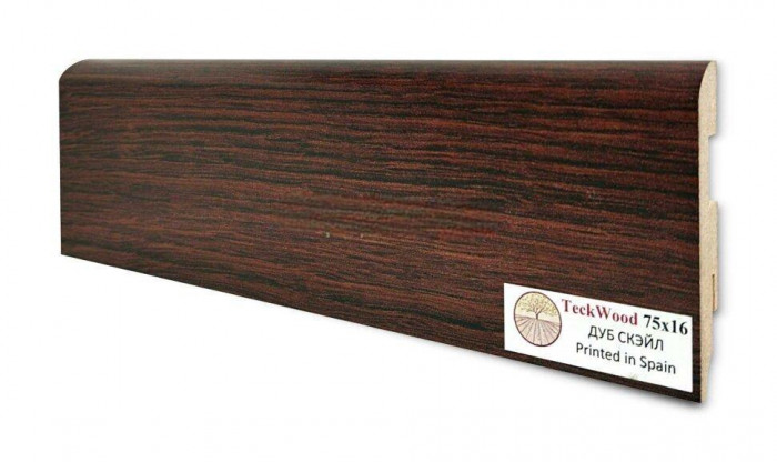 Плинтус для пола 75х16 мм Teckwood Дуб Скэйл цветной МДФ 2.15 м