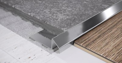 Наружный стальной профиль для плитки FSF 10 P Сталь полированная 2,7 м