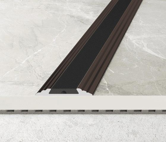 Алюминиевый порог с резиновой вставкой 47 мм Effector A 10-03 Бронза 2,7 м