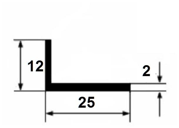 Алюминиевый уголок 15х25х2 мм 3 м серебро анодированный