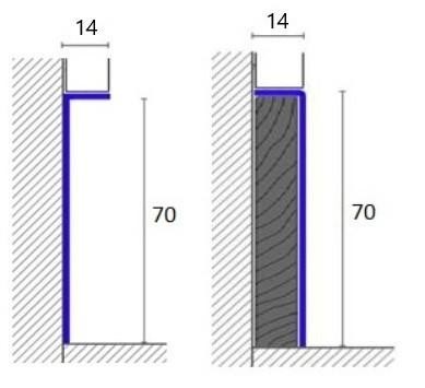 Теневой плинтус алюминиевый под гипсокартон ПБ-70х14 графит муар 3м