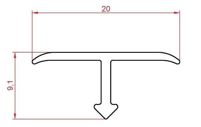 Т-профиль алюминиевый 20 мм Евротрим Т-20 7337.05 черный 3 м