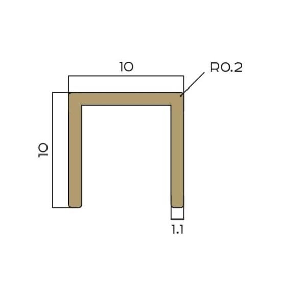 П-профиль из латуни 10х10  мм NEEXY PVL83-02 CHR хром 2.7м