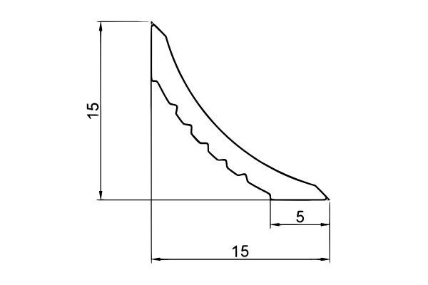 Напольный микроплинтус алюминиевый 15х15 мм EWA Евротрим 7956.00 золото 3 м