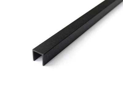 П-образный алюминиевый профиль 10х10 мм П-10х10-34 черный муар 2.7 м