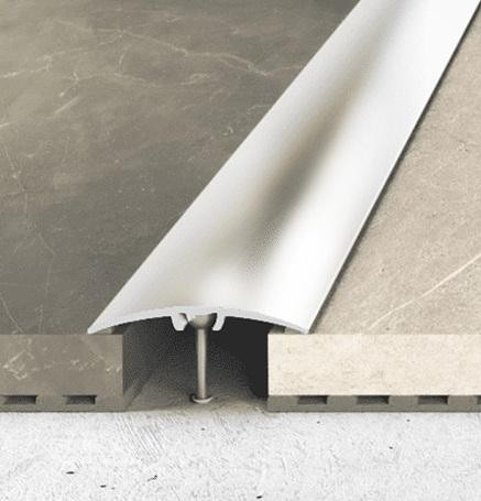 Алюминиевый порог одноуровневый округлый 40 мм Effector A 64-Е01 Серебро глянец 2,7 м