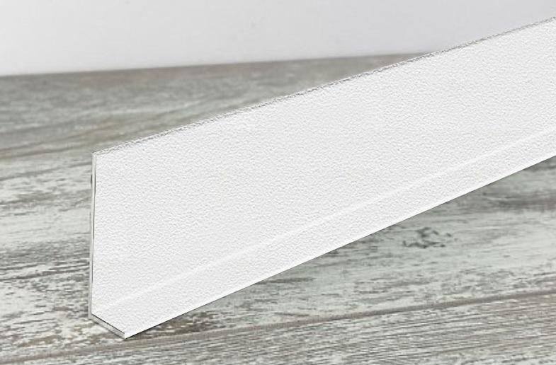 Теневой плинтус алюминиевый под гипсокартон ПБ-70х14 белый муар 3м