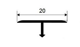 Профиль Т-образный из полированной латуни 20 мм PVL37 FG20 2,7 м